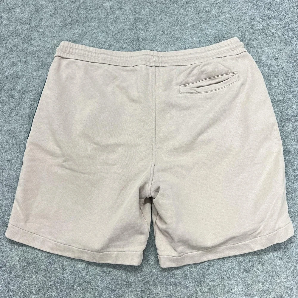 Mr Porter Sweat Shorts Mens Large Pink Organic Cotton Stripe Drawstring 7